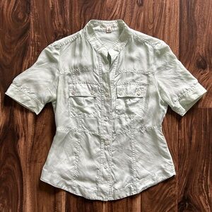 Banana Republic Silk Blouse Light Green XS